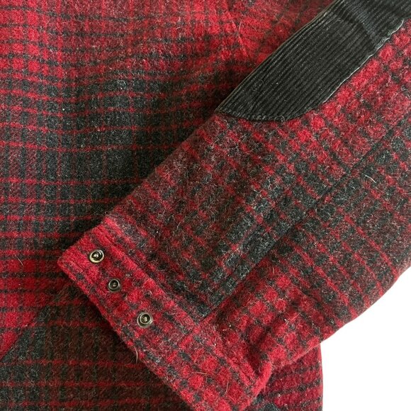 Vtg Woolrich Buffalo Plaid Wool Coat Size L Barn Lodge Cabincore Rustic Hunting - Picture 14 of 16